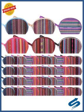 48 Mexican Serape Mini Coin Purses Woven Fiesta Party Favors